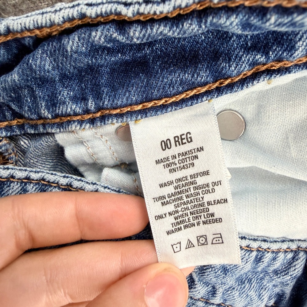 Aeropostale Aero Boyfriend Distressed Light Wash Button Fly Denim Jeans 00‎ Reg - Picture 5 of 14
